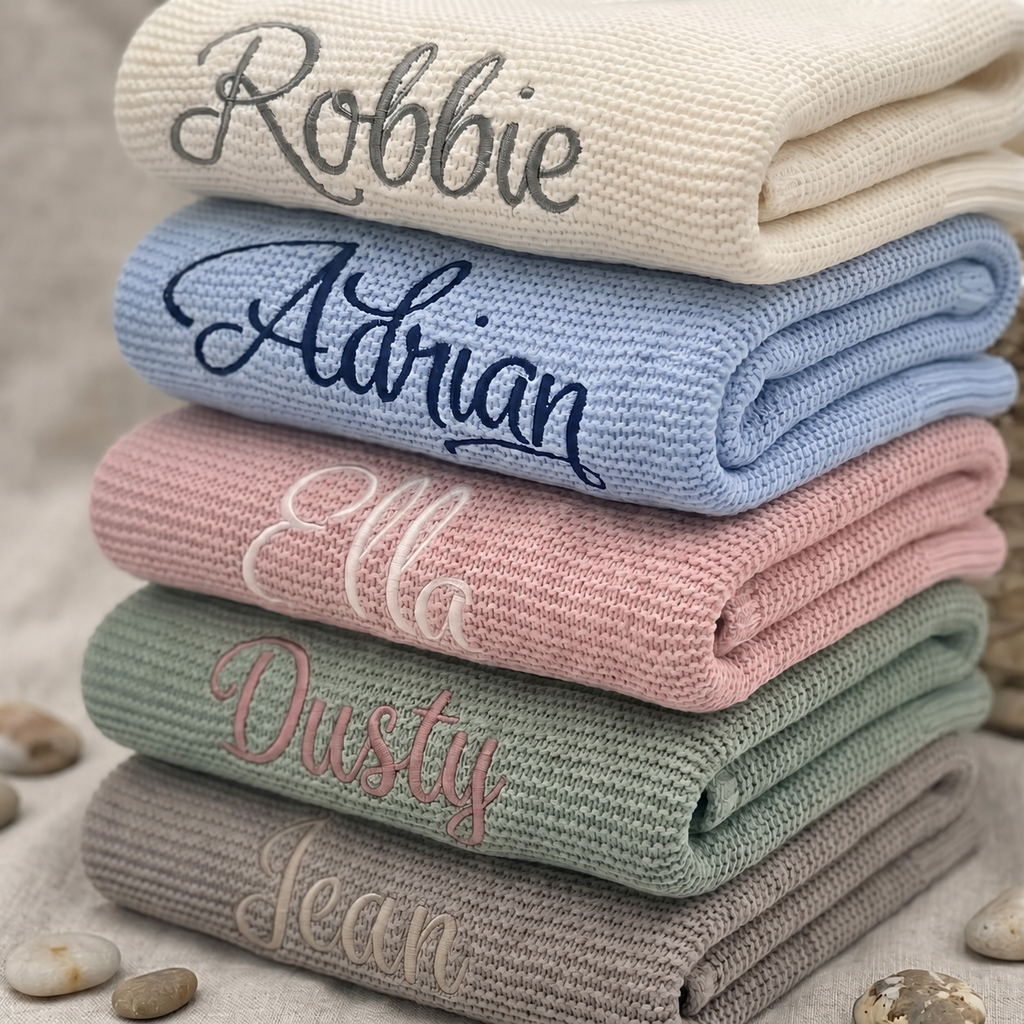 Custom Name Knit Blanket