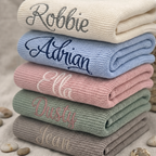 Custom Name Knit Blanket
