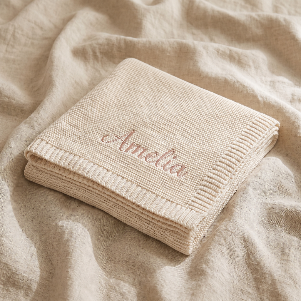 Custom Name Knit Blanket