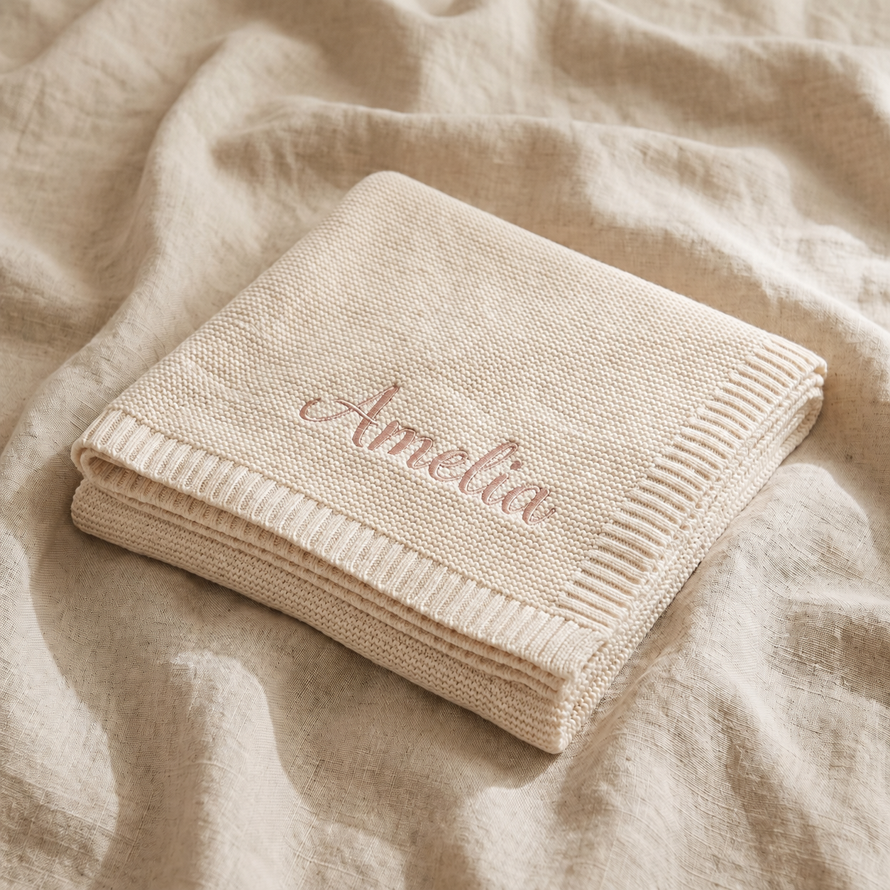 Custom Name Knit Blanket