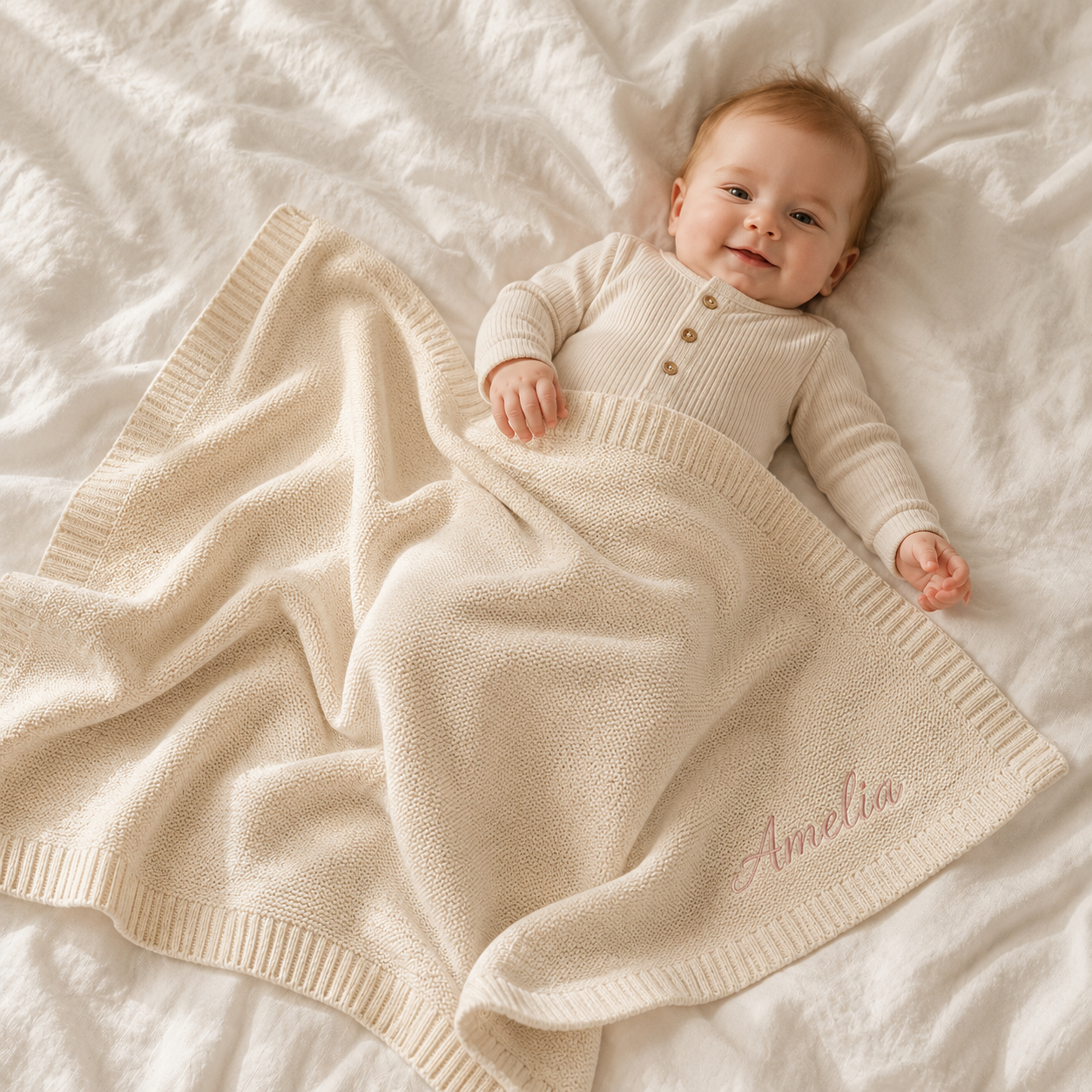 Custom Name Knit Blanket
