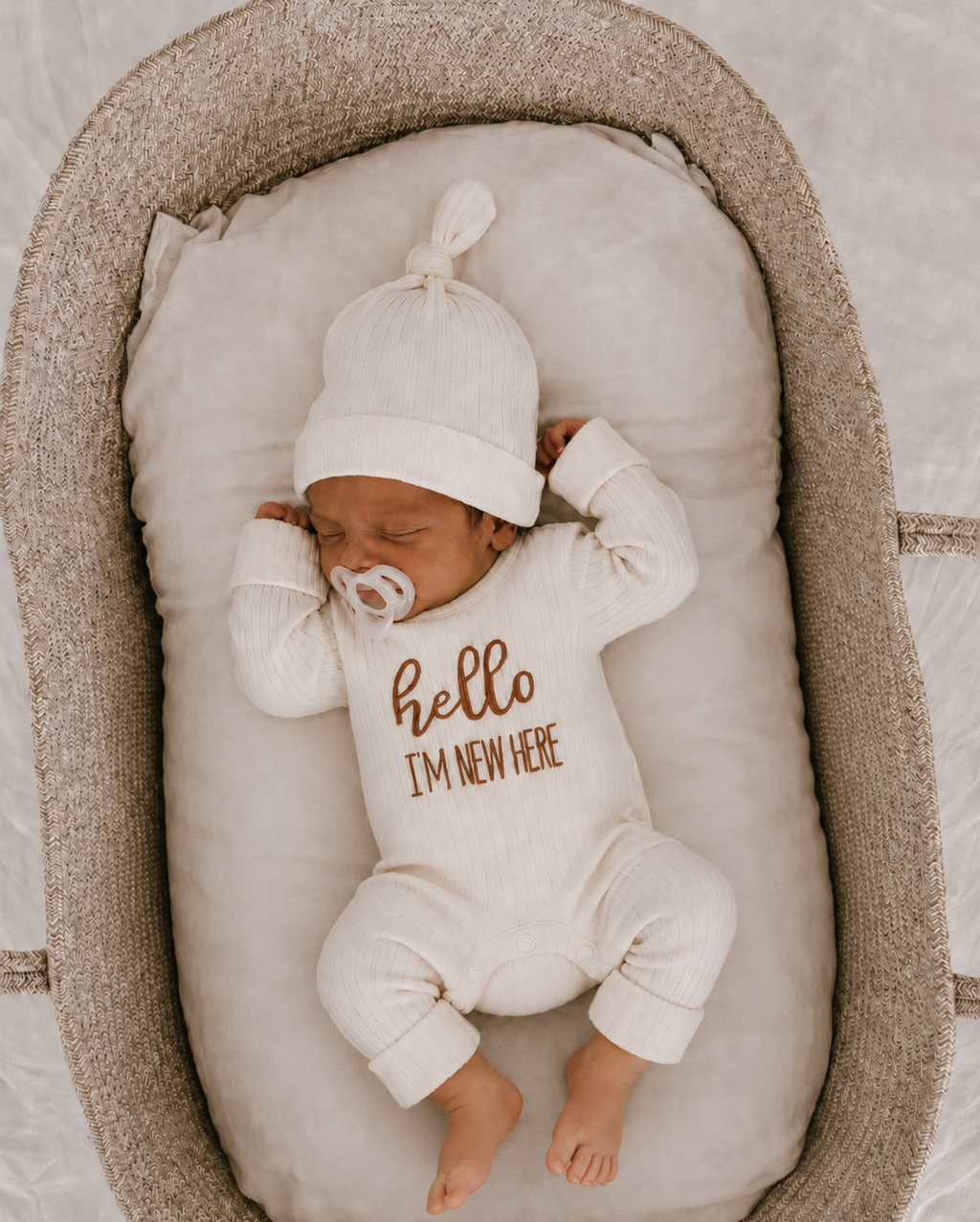 Hello Baby リブロンパース＆帽子セット