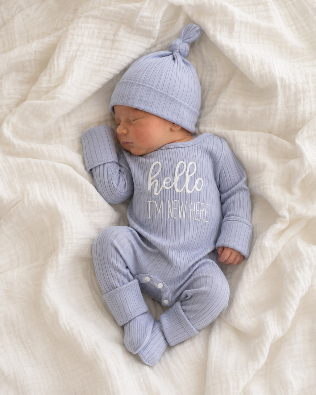 Hello Baby リブロンパース＆帽子セット